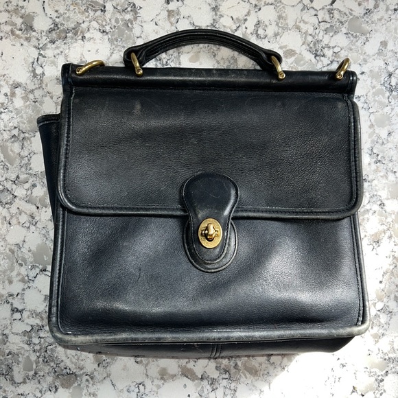 Coach Vintage Willis Crossbody Bag 9927 Navy Leather - Picture 12 of 16